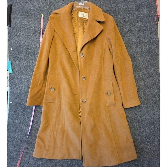 Banana Republic Jackets & Blazers - Banana Republic Coat Womens L Brown Wool Single Breasted Overcoat Lined Twill